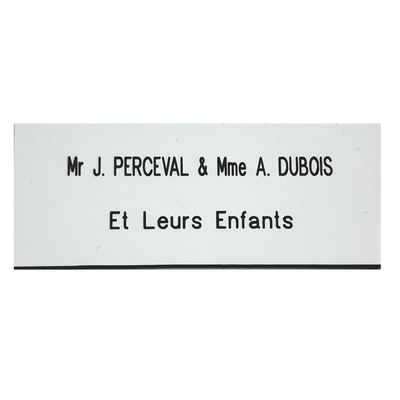 Plaque de porte PVC couleur Blanc L: 100mm  l: 40mm h: 1.5mm Adhésive