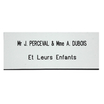 Plaque de porte PVC couleur Blanc L: 100mm  l: 40mm h: 1.5mm Adhésive