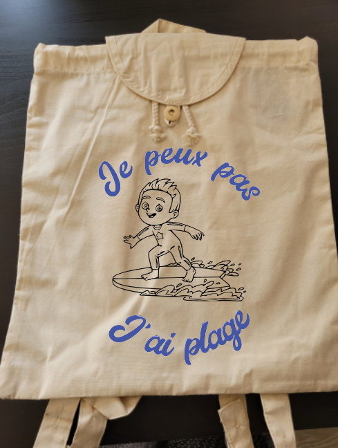 Sac à dos peut pas j\'ai plage garçon