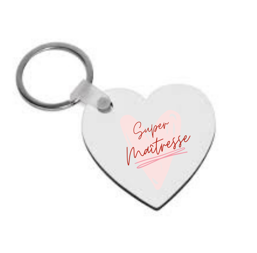 Porte clefs cœur Vie en rose