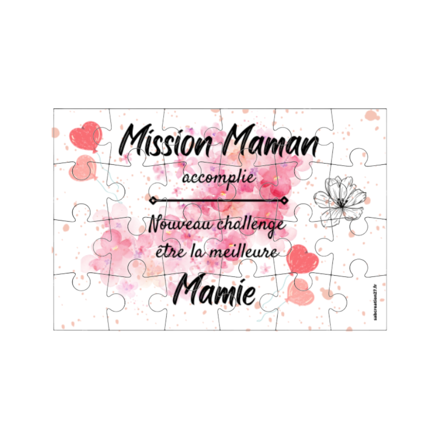 Puzzle annonce grossesse MAMIE ou GRAND-MERE