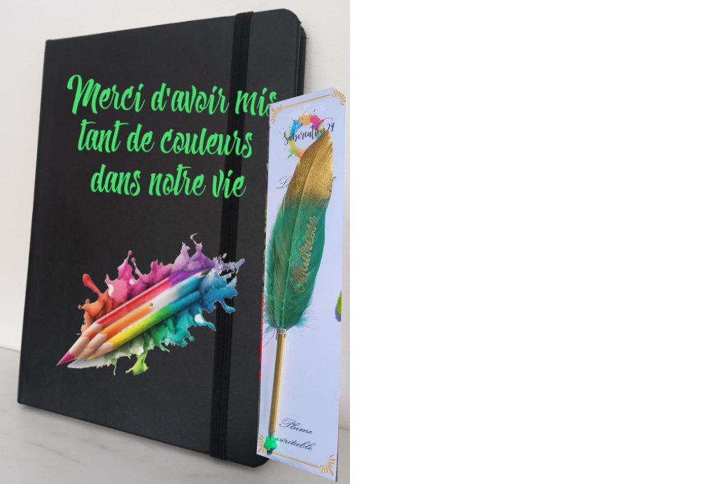 Duo carnet crayons et plume