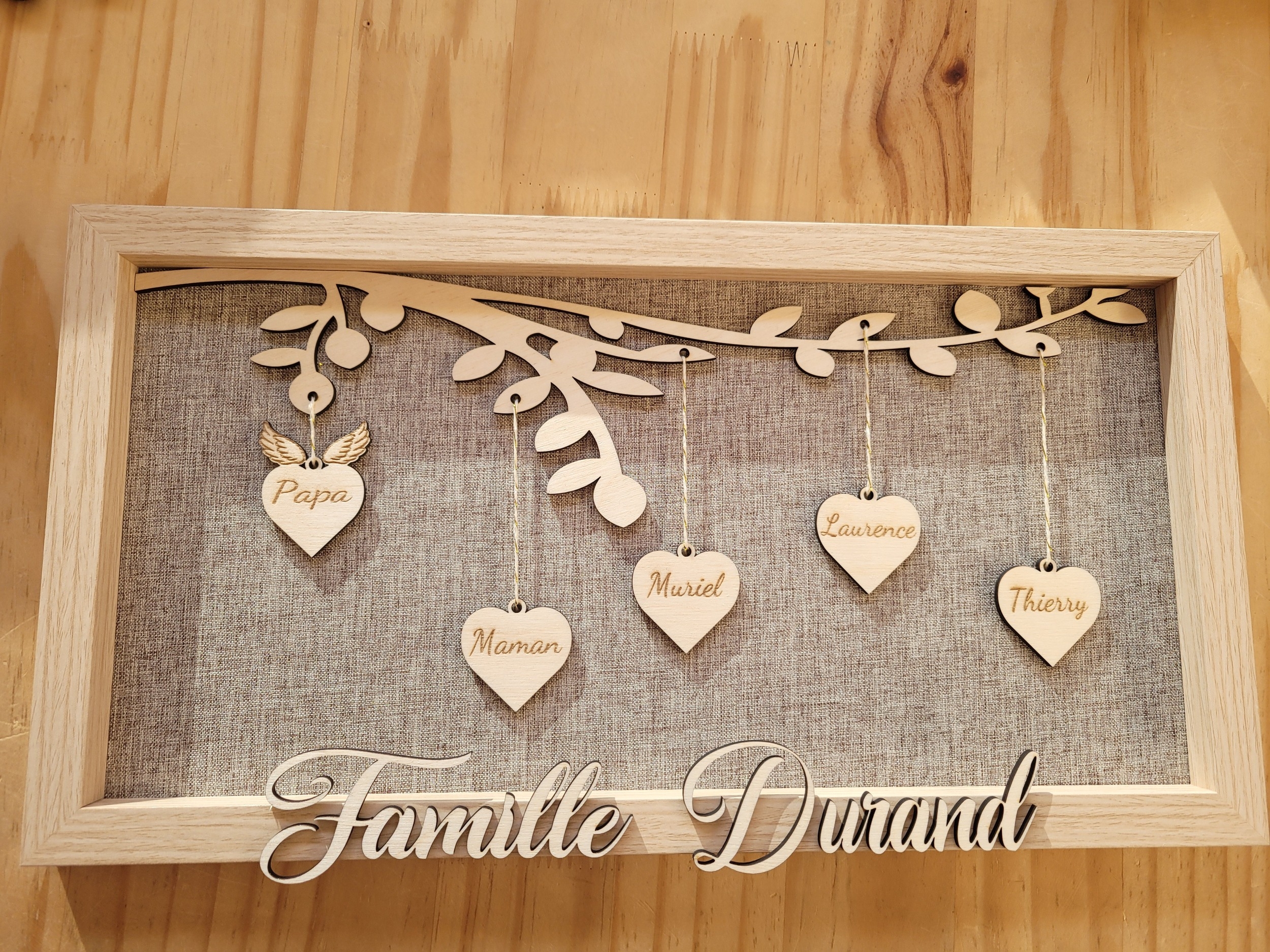 cadre gravé famille