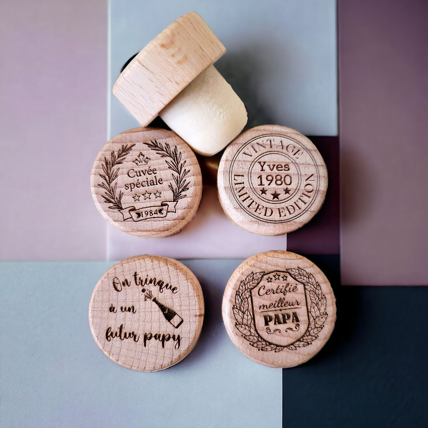 Bouchons en bois personnalisés