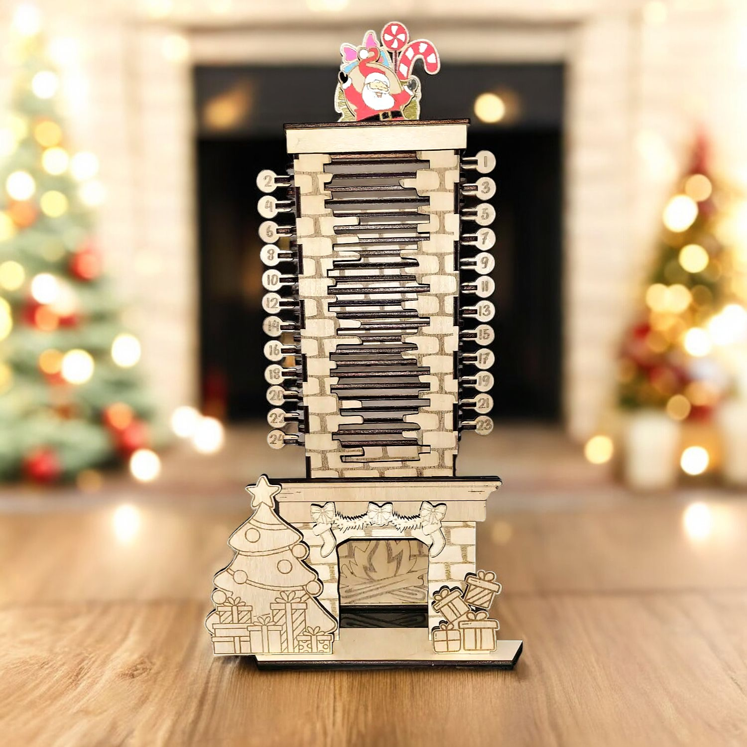 Décompte de l\'avent cheminée sapin
