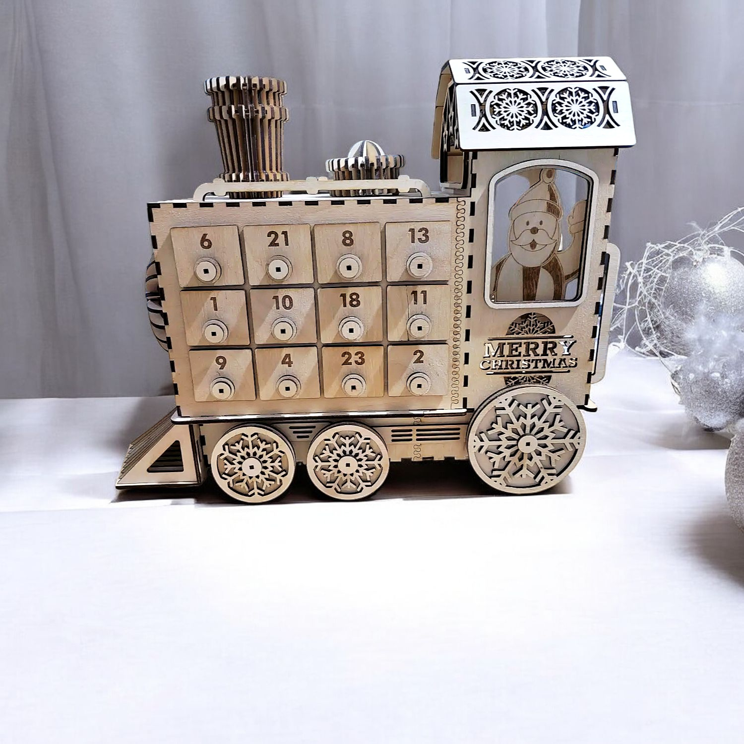 Calendrier de l\'Avent Train en Bois