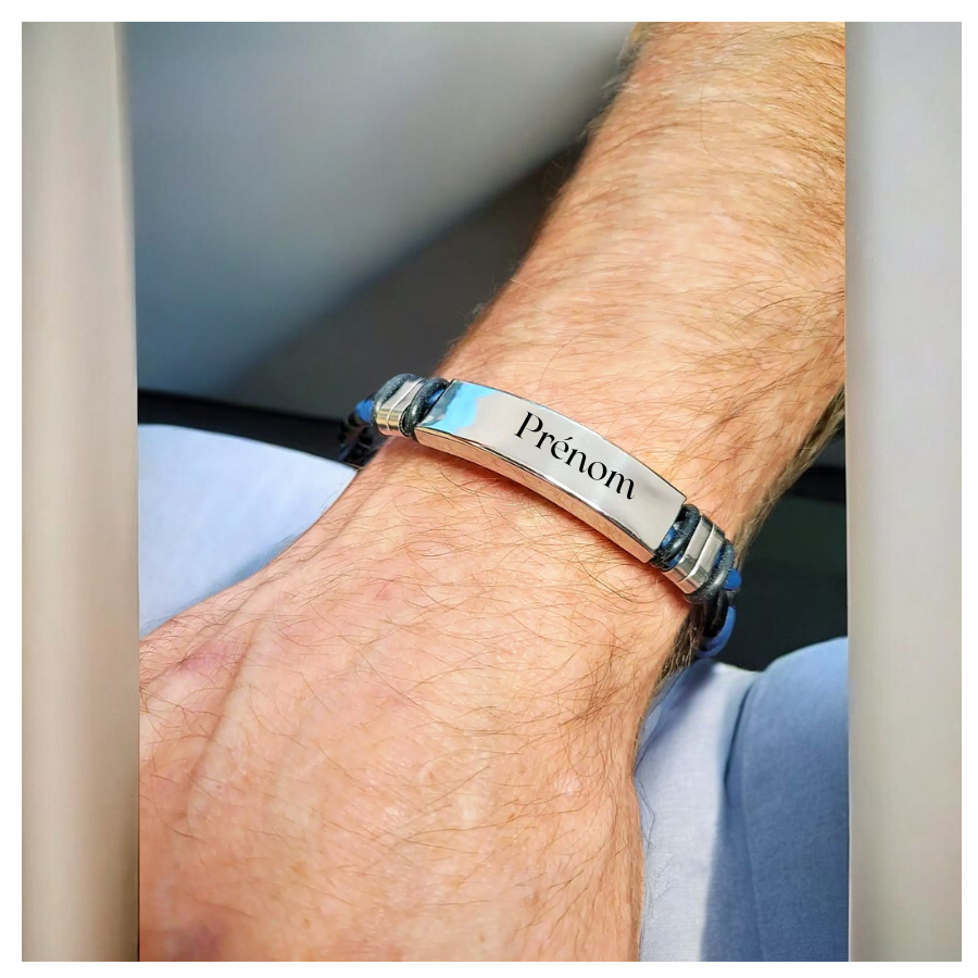 Bracelet en Acier Inoxydable Élégant pour Homme