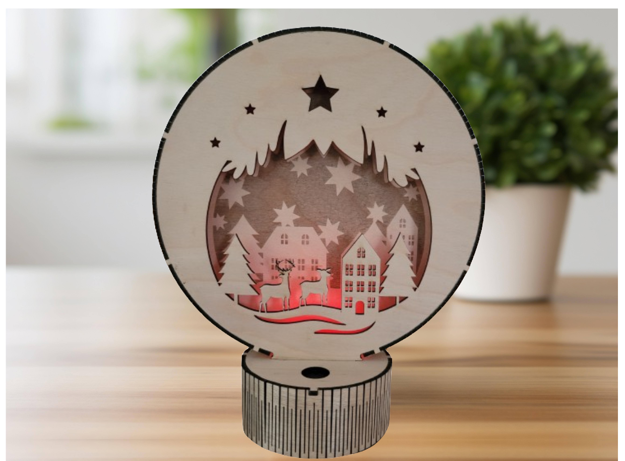 Lampe Décor cerf de Noël