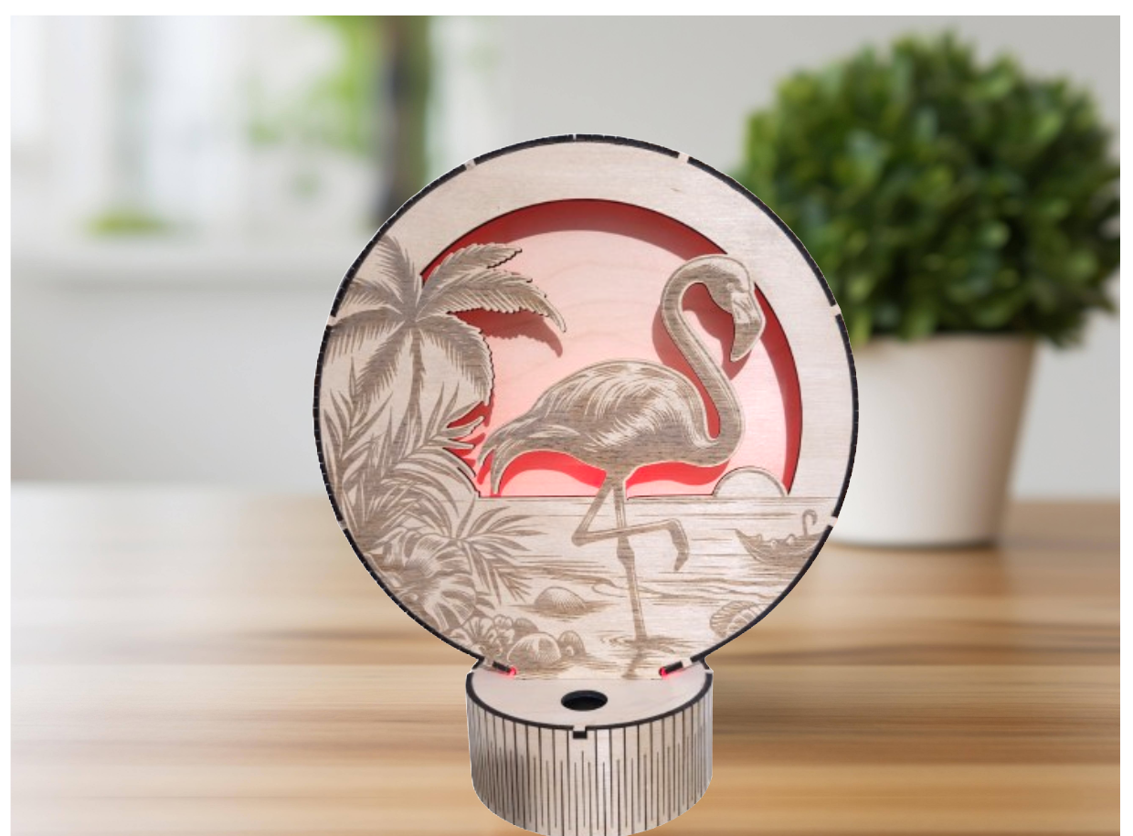 Lampe Flamant Rose
