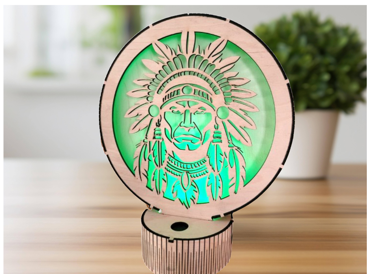 Lampe Indien avec coiffe