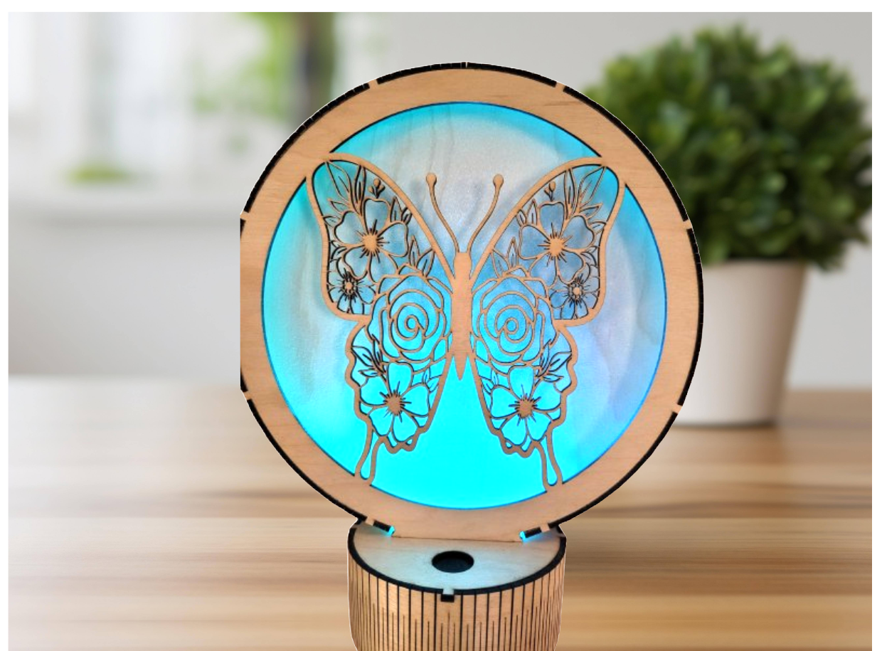 Lampe papillon fleur