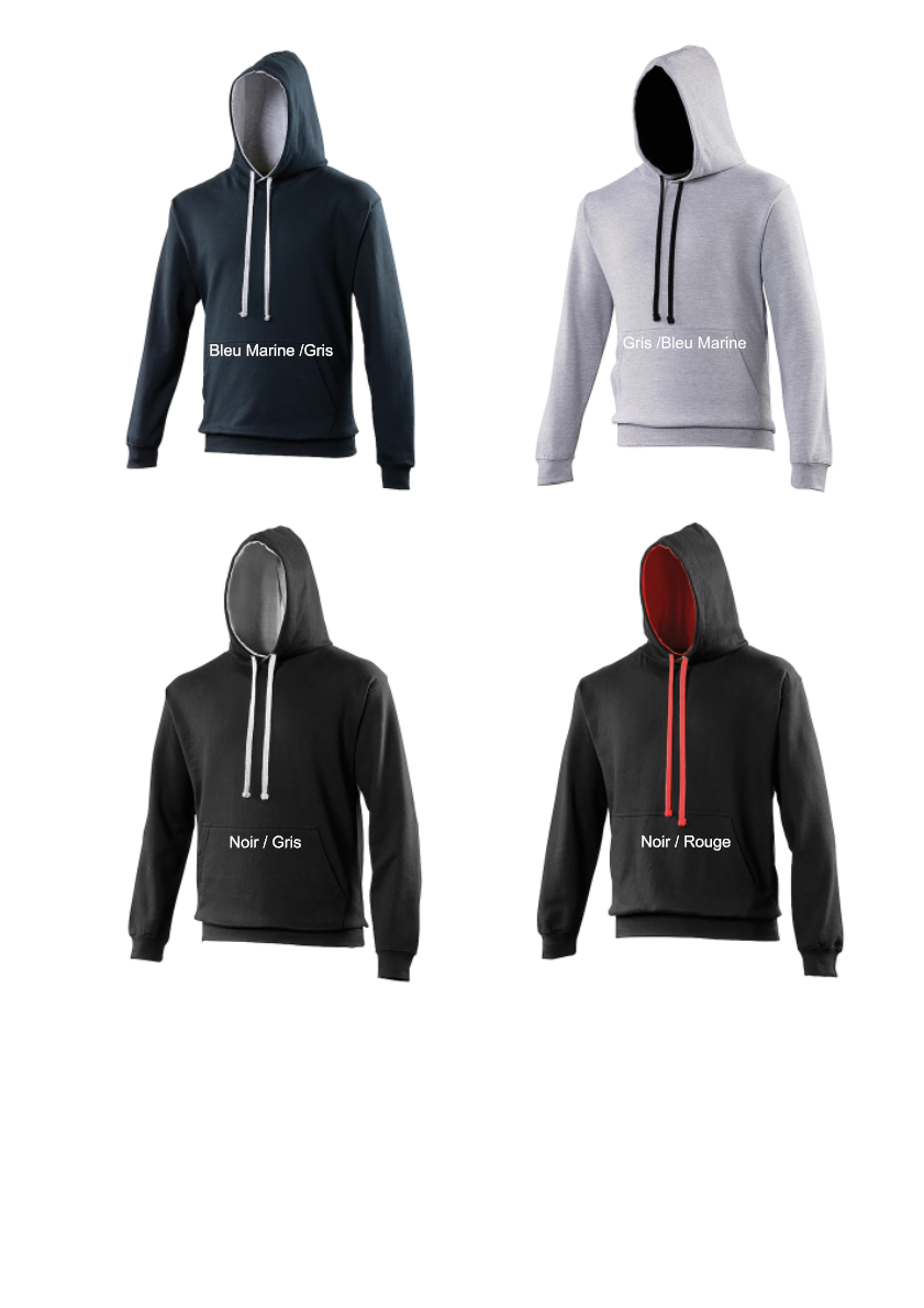Sweat à Capuche 2 couleurs