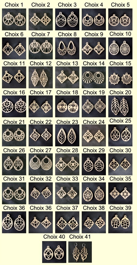 Boucles d\'Oreilles en Bois Élégante ( forme géométrique )