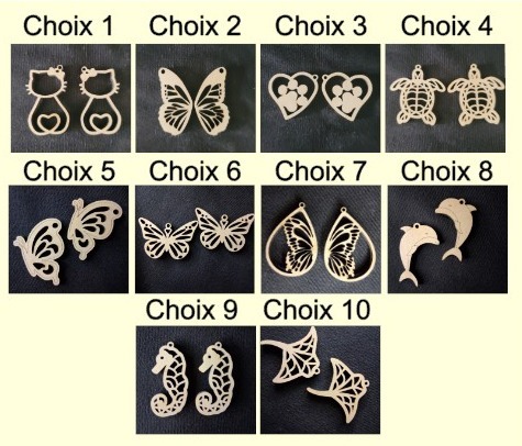 Boucles d\'Oreilles en Bois Élégante ( thème animaux )
