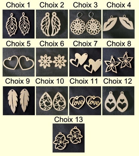 Boucles d\'Oreilles en Bois Élégante ( thème divers )