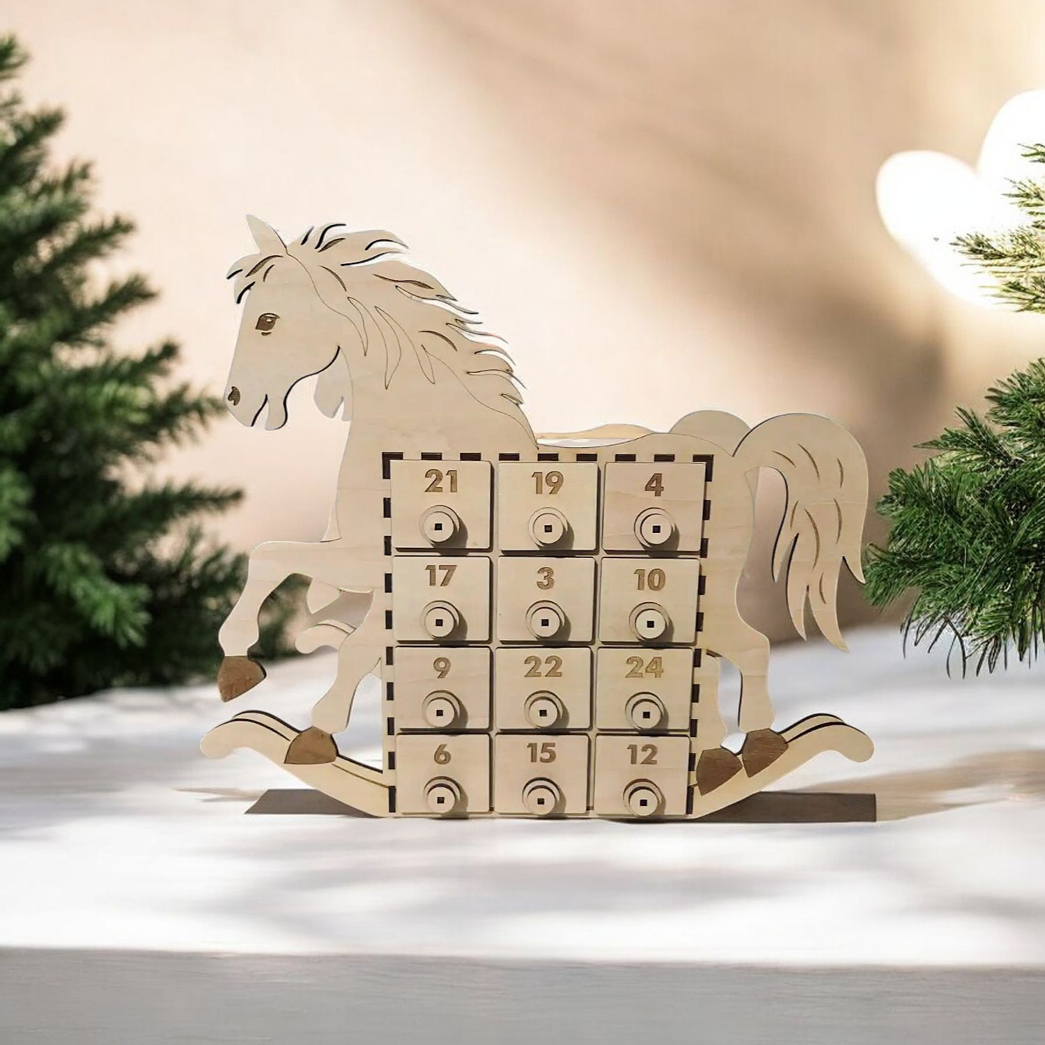 Calendrier de l\'Avent en Bois Cheval