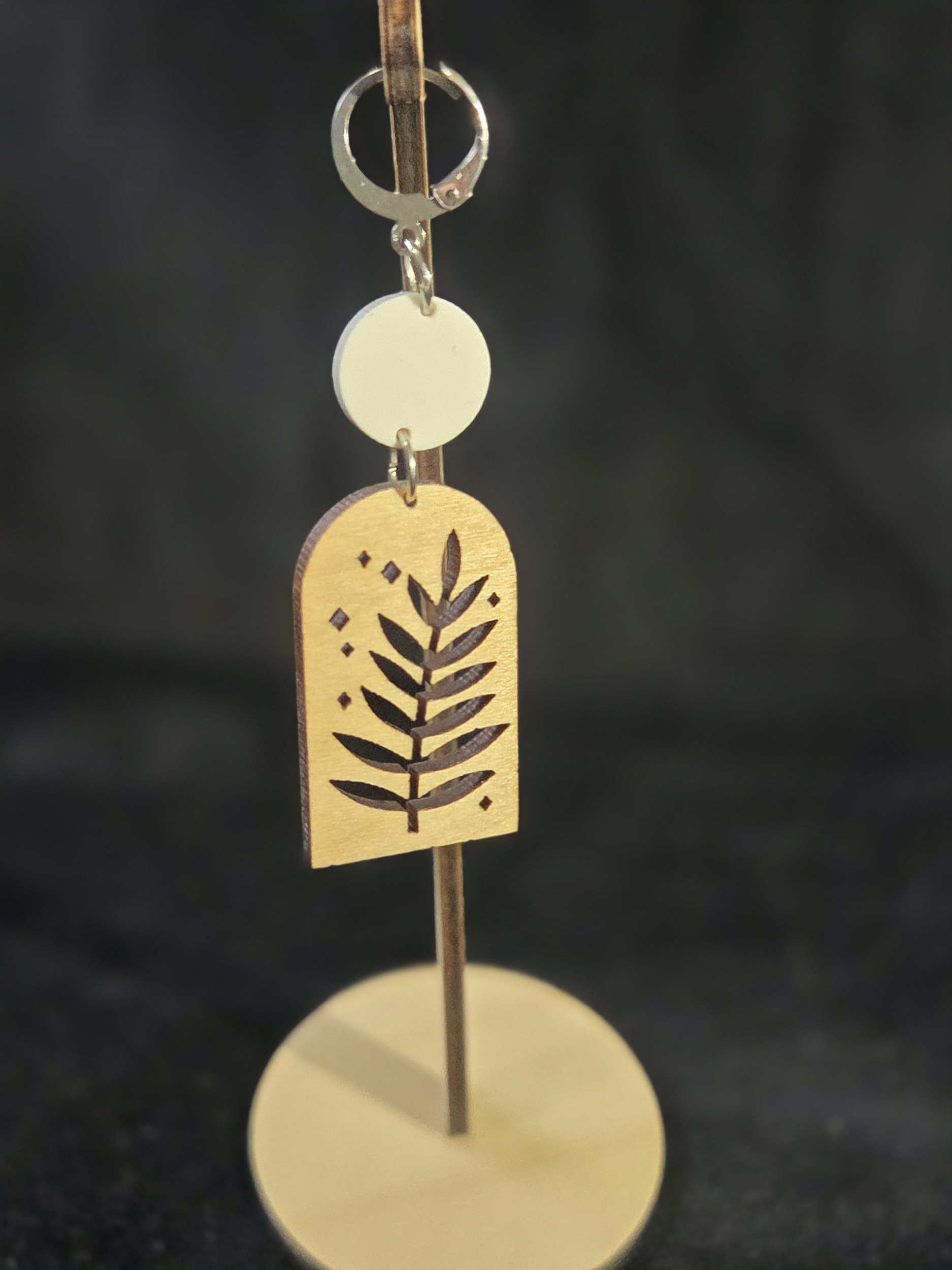 Boucles dOreilles en bois et acrylique