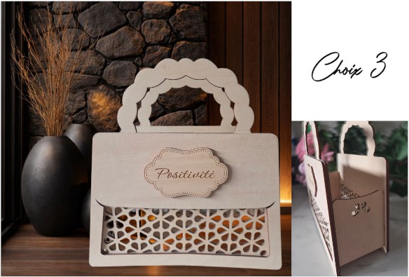 Sac à Main Décoratif en Bois Ajouré