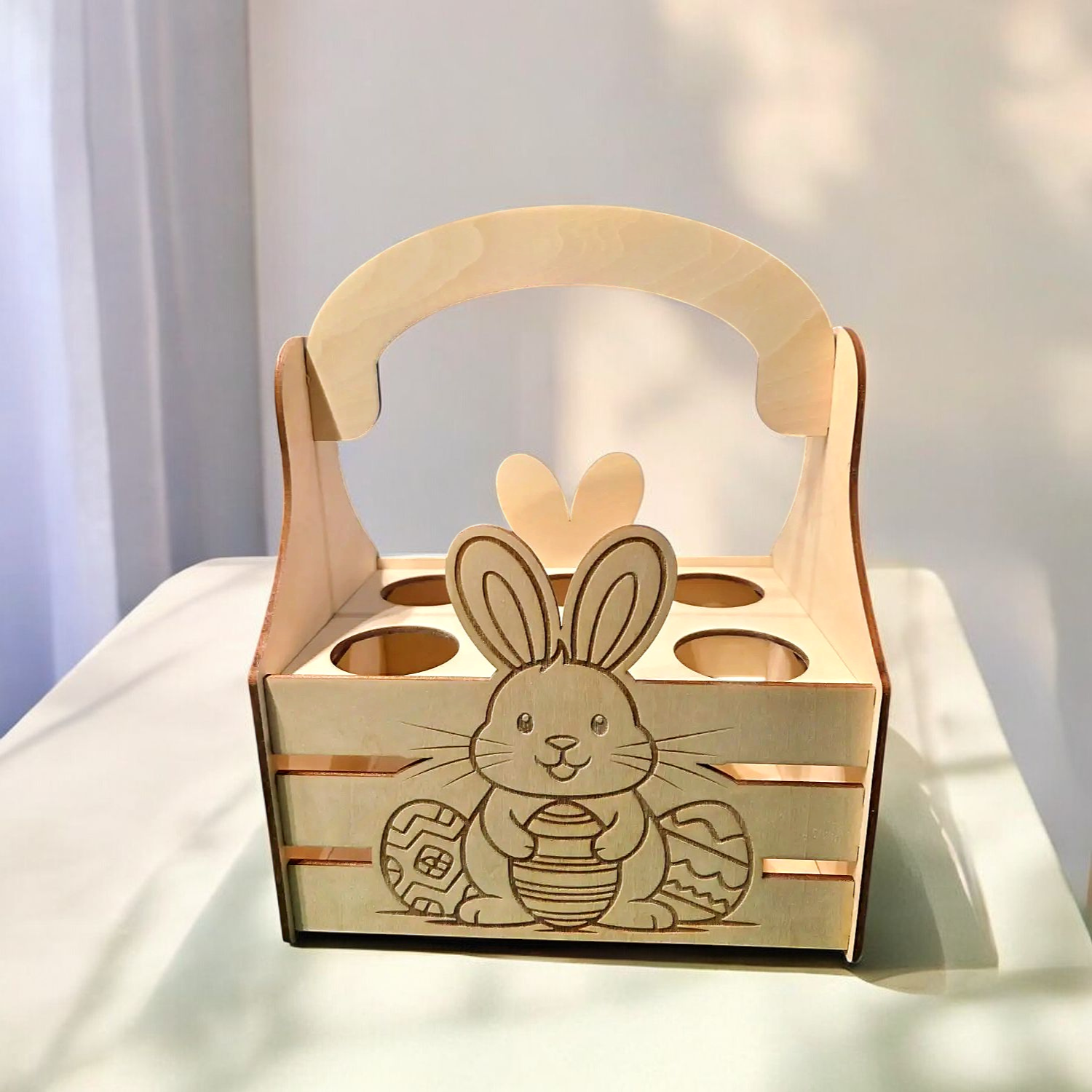 Panier en Bois pour Œufs de Pâques