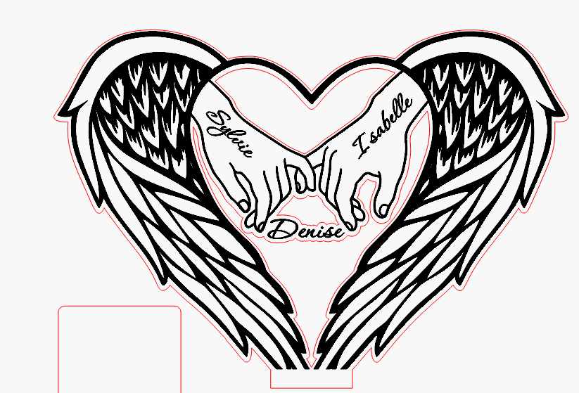 Coeur ailé en bois