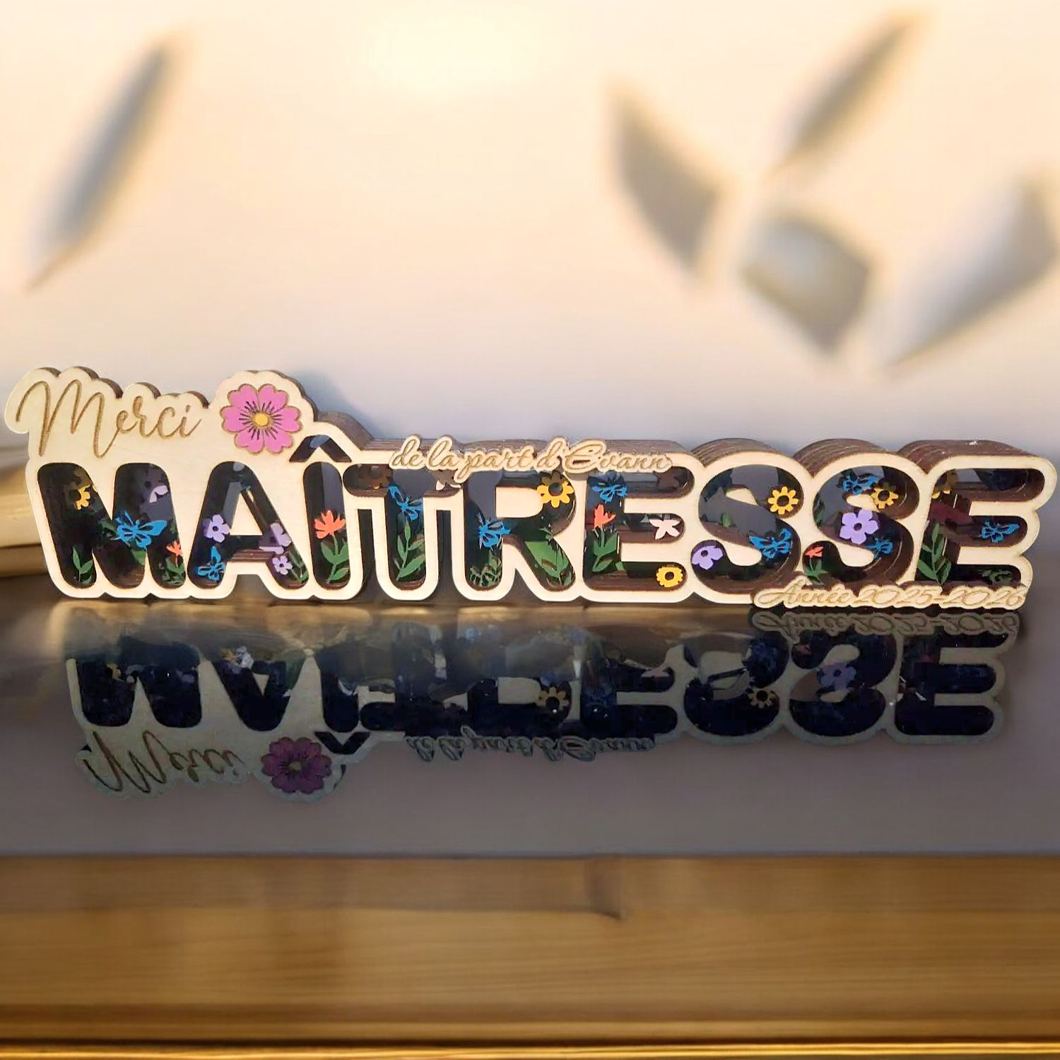 Panneau Merci Maîtresse Décoratif