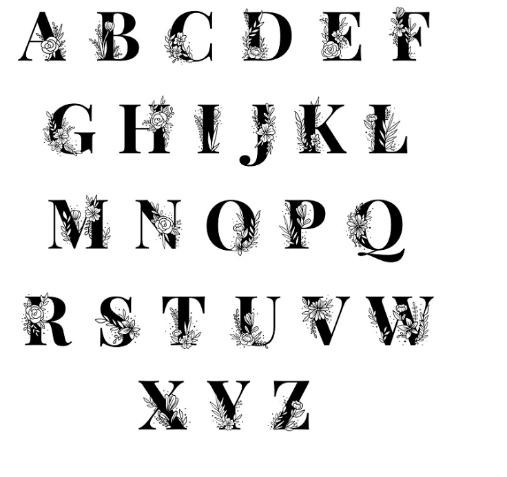 alphabet fleuri