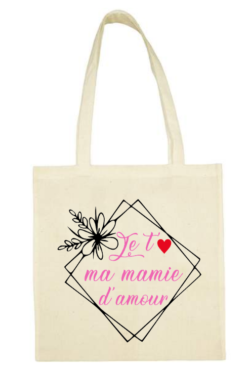 tote bag je t'aime mamie d'amour