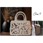 Sac à Main Décoratif en Bois Ajouré