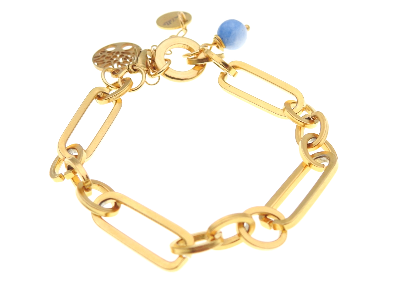 Bracelet tendance orné d’un pendentif Arbre de Vie et d’une pierre fine de quartz bleu MMC071 ALMA 2