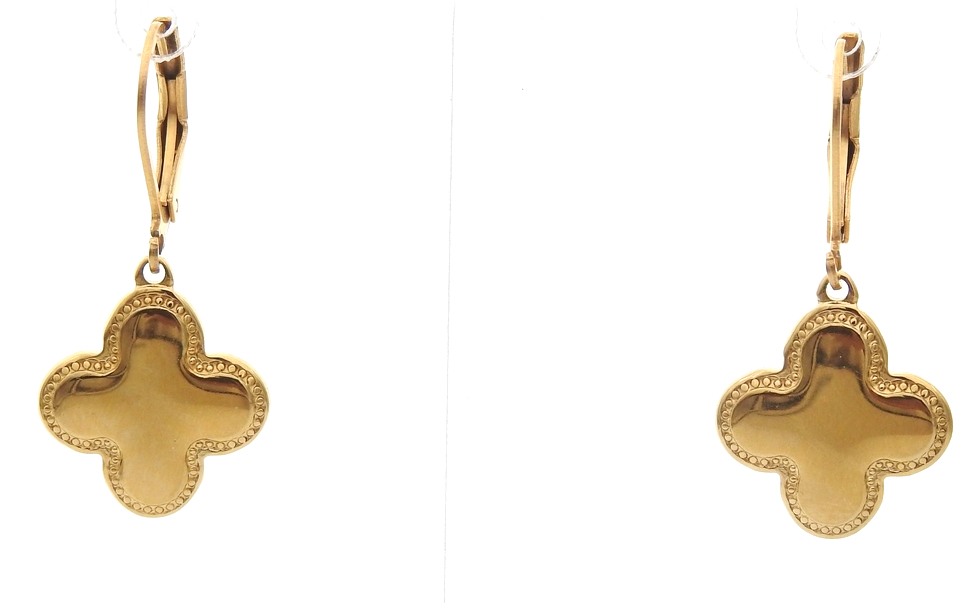 Boucles d’oreilles dormeuses LOLITA avec pendentif croix dorée MMC122