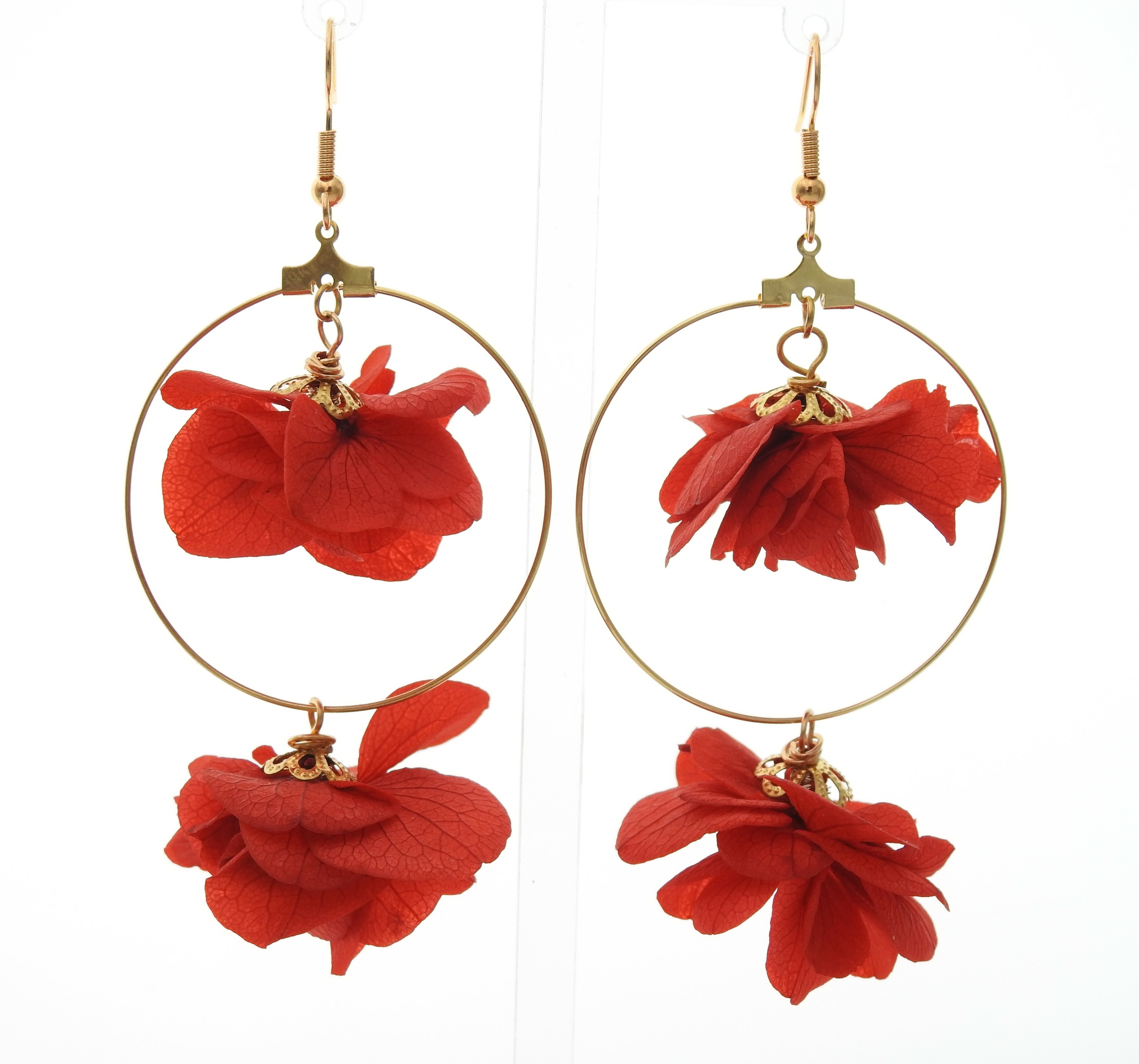 boucles doreilles fleurs stabiisées GRANDA | MomZellebijoux | MMC188