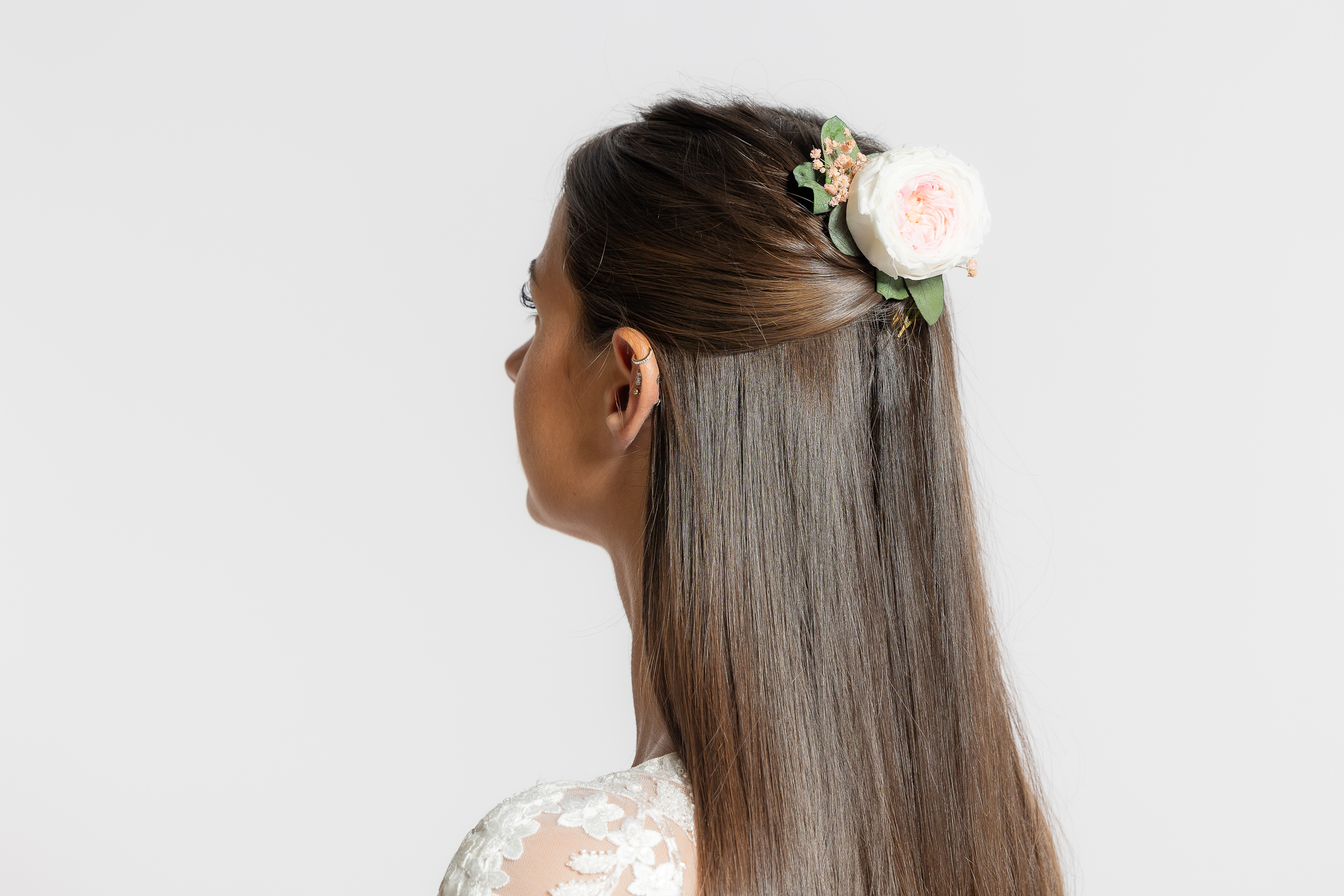 Peigne fleuri de mariage | Peigne de mariage fleuri PILAR | MomZelle Bijoux | MMC277