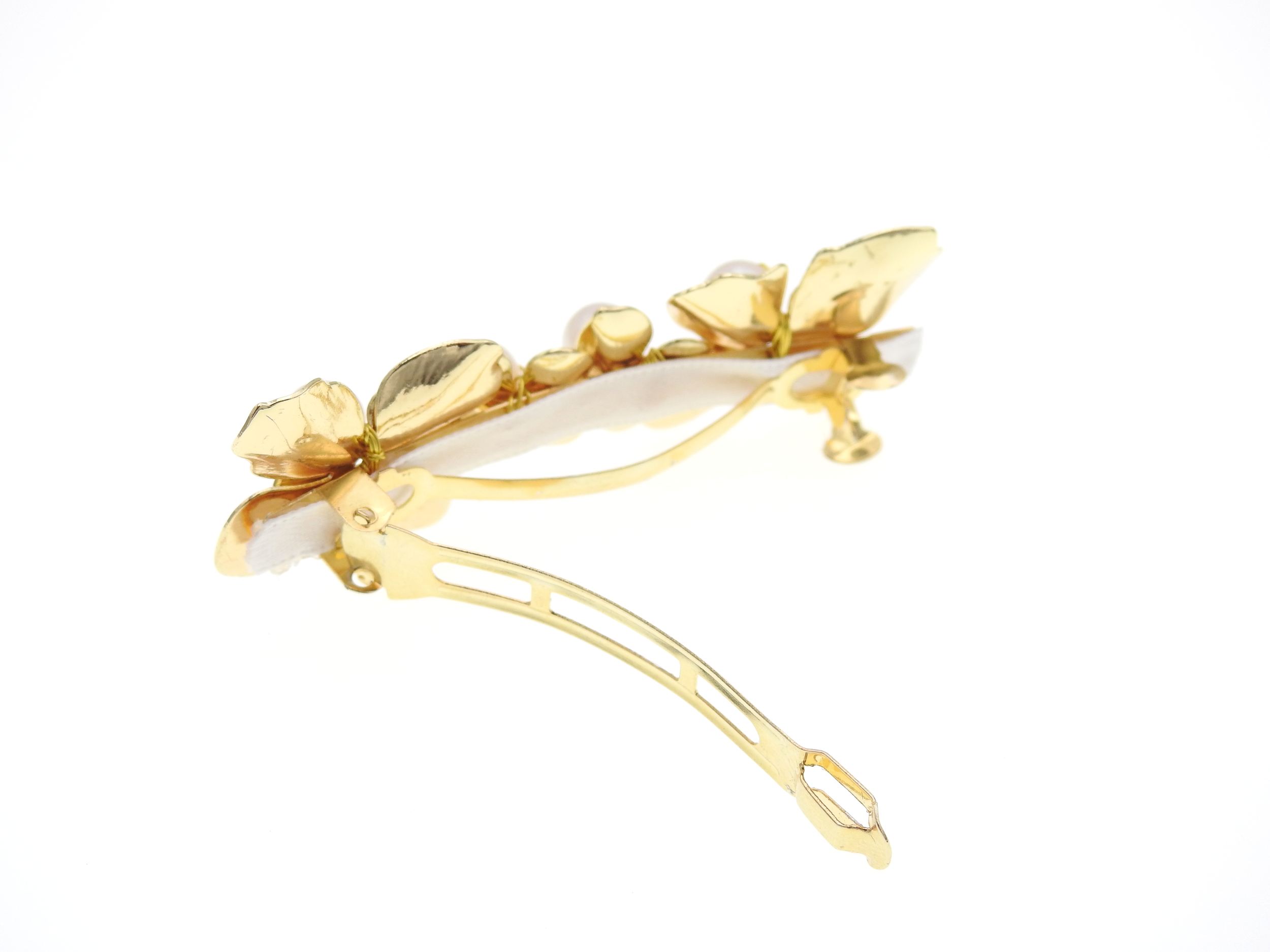 Barrette dorée de mariage chic et raffinée ornée de perles deau douce | Barrette de mariage EMMA | MomZelle Bijoux | MMC281