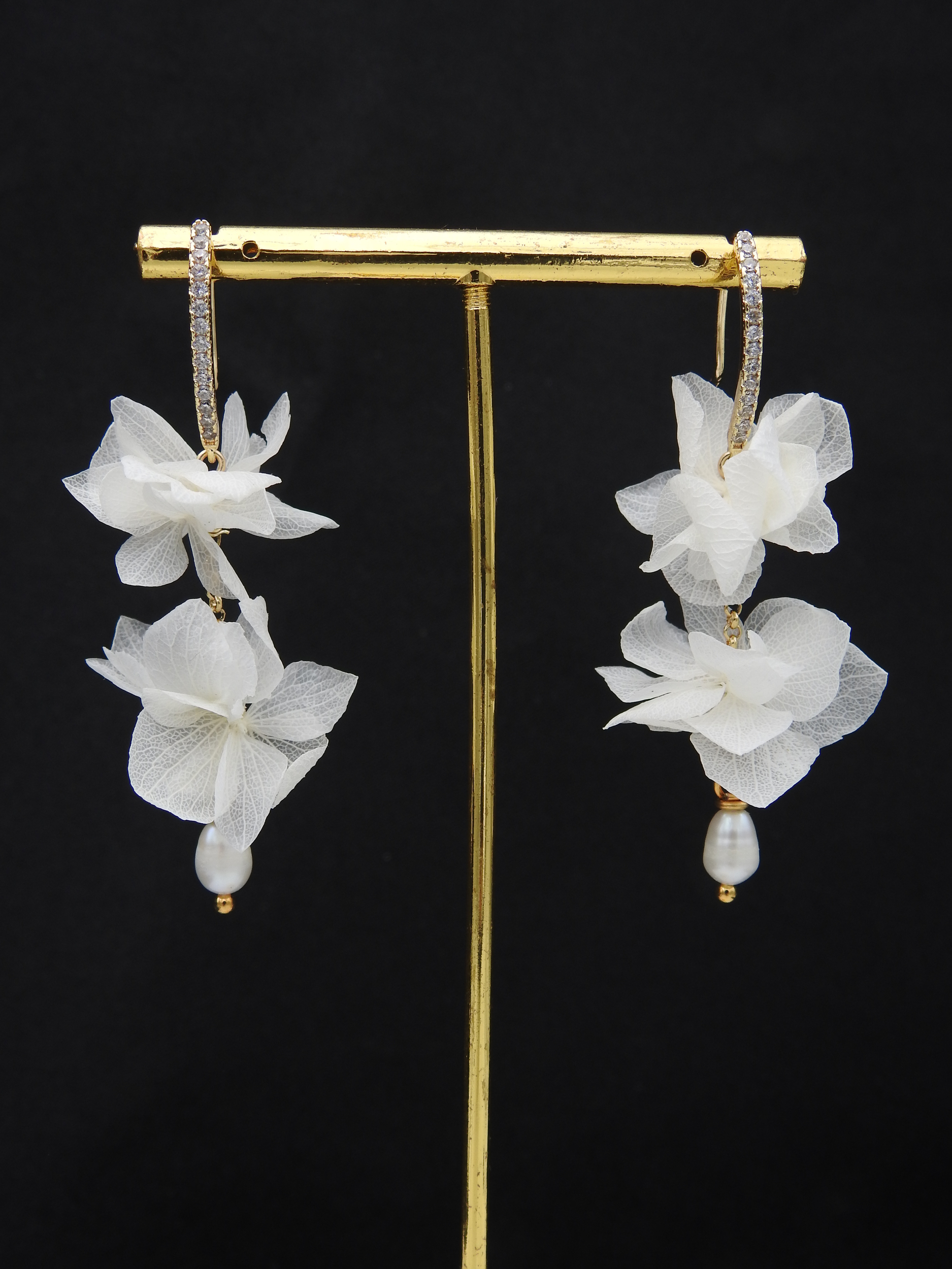 Boucles doreilles fleurs stabilisées | Boucles doreilles fleuries MAENA | MomZelle Bijoux MMC313