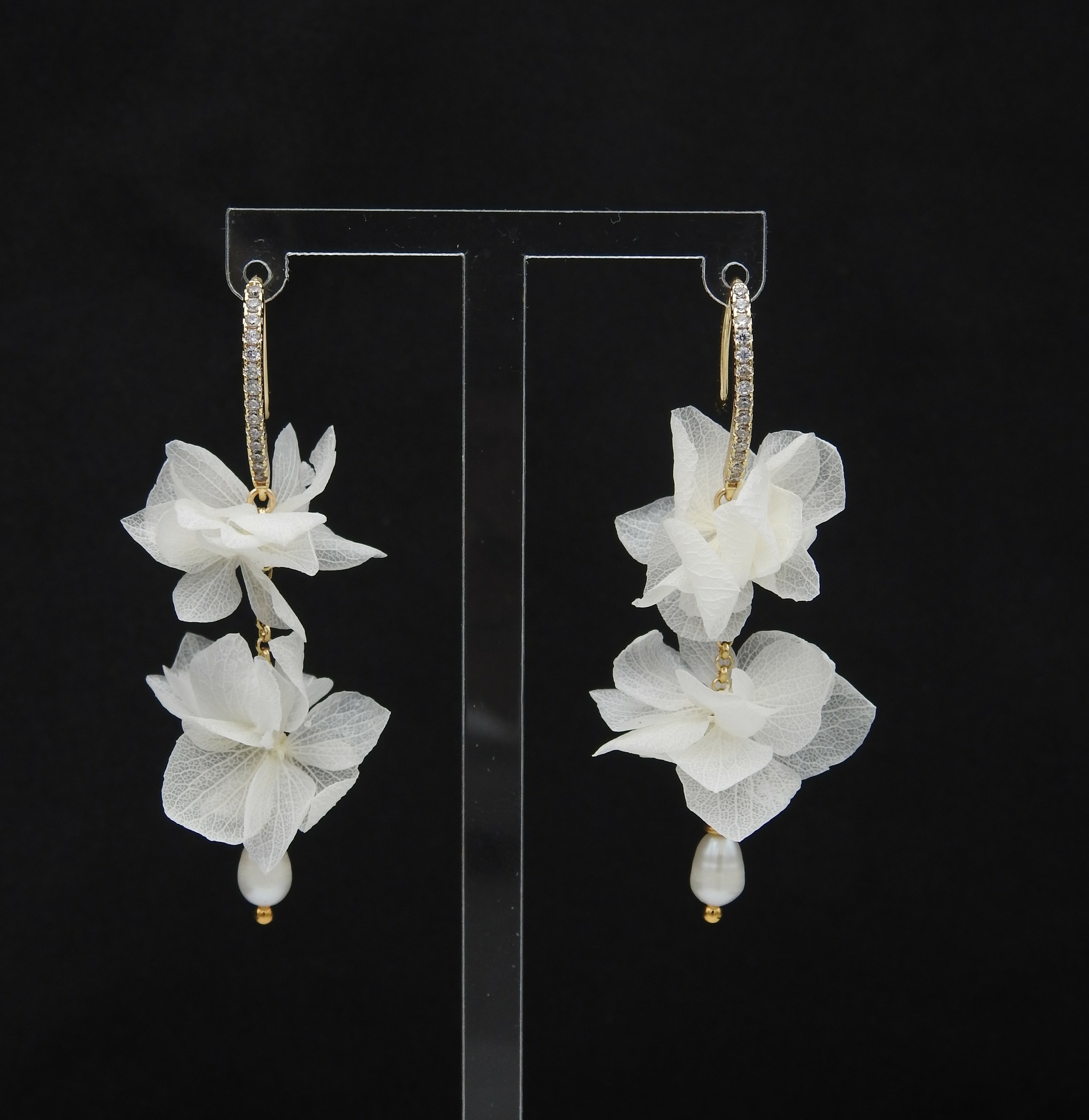 Boucles doreilles fleurs stabilisées | Boucles doreilles fleuries MAENA | MomZelle Bijoux MMC313