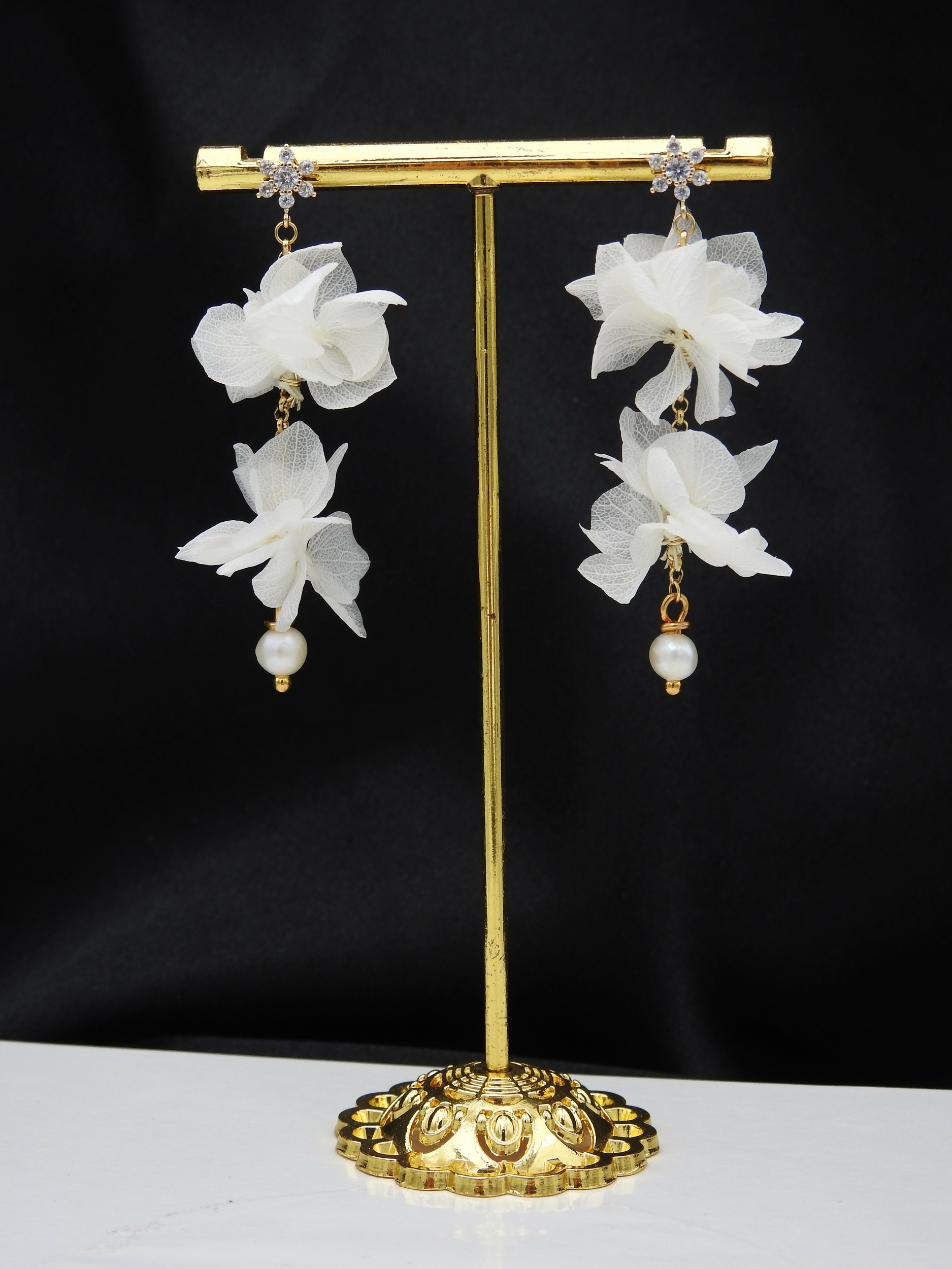 Boucles doreilles fleurs stabilisées | Boucles doreilles fleurs stabilisées ISIS | MomZelle Bijoux MMC314