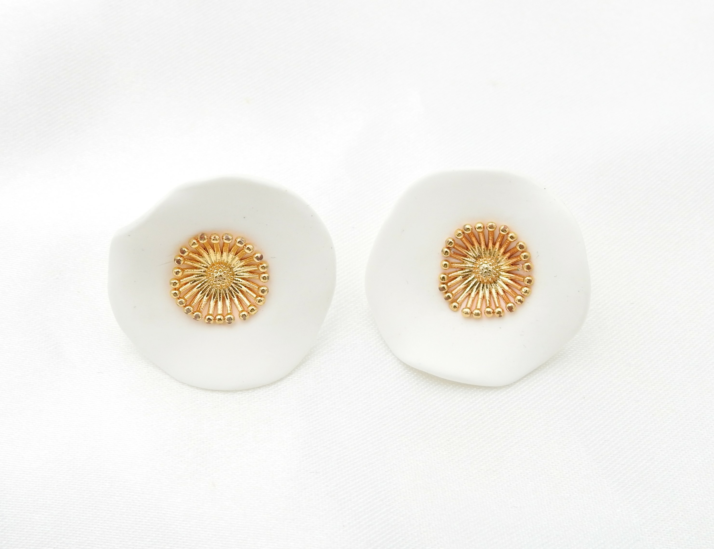 Boucles doreilles en  porcelaine froide | Boucles doreilles en porcelaine froide HELOÏSE| MomZelle Bijoux MMC326