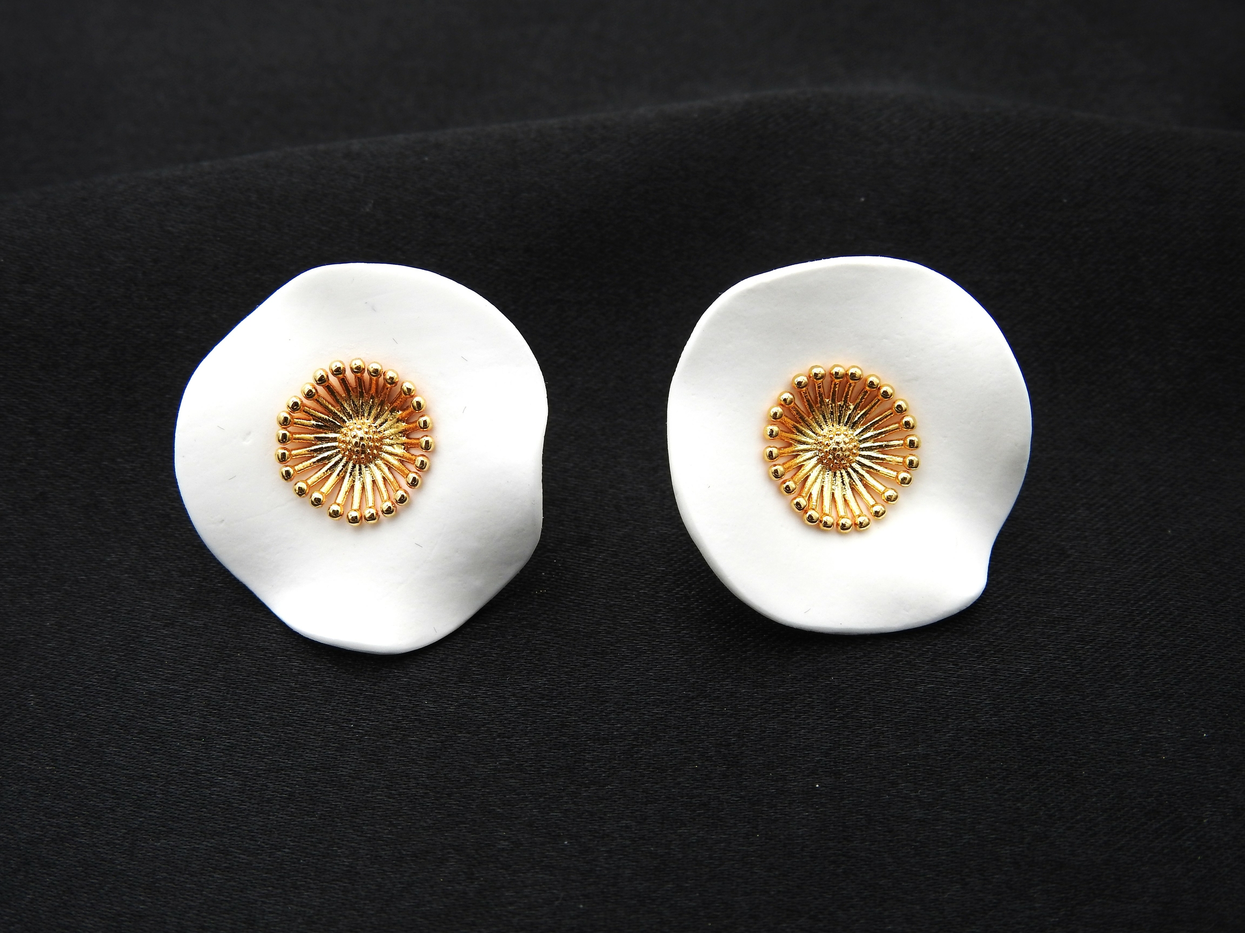 Boucles doreilles en  porcelaine froide | Boucles doreilles en porcelaine froide HELOÏSE| MomZelle Bijoux MMC326
