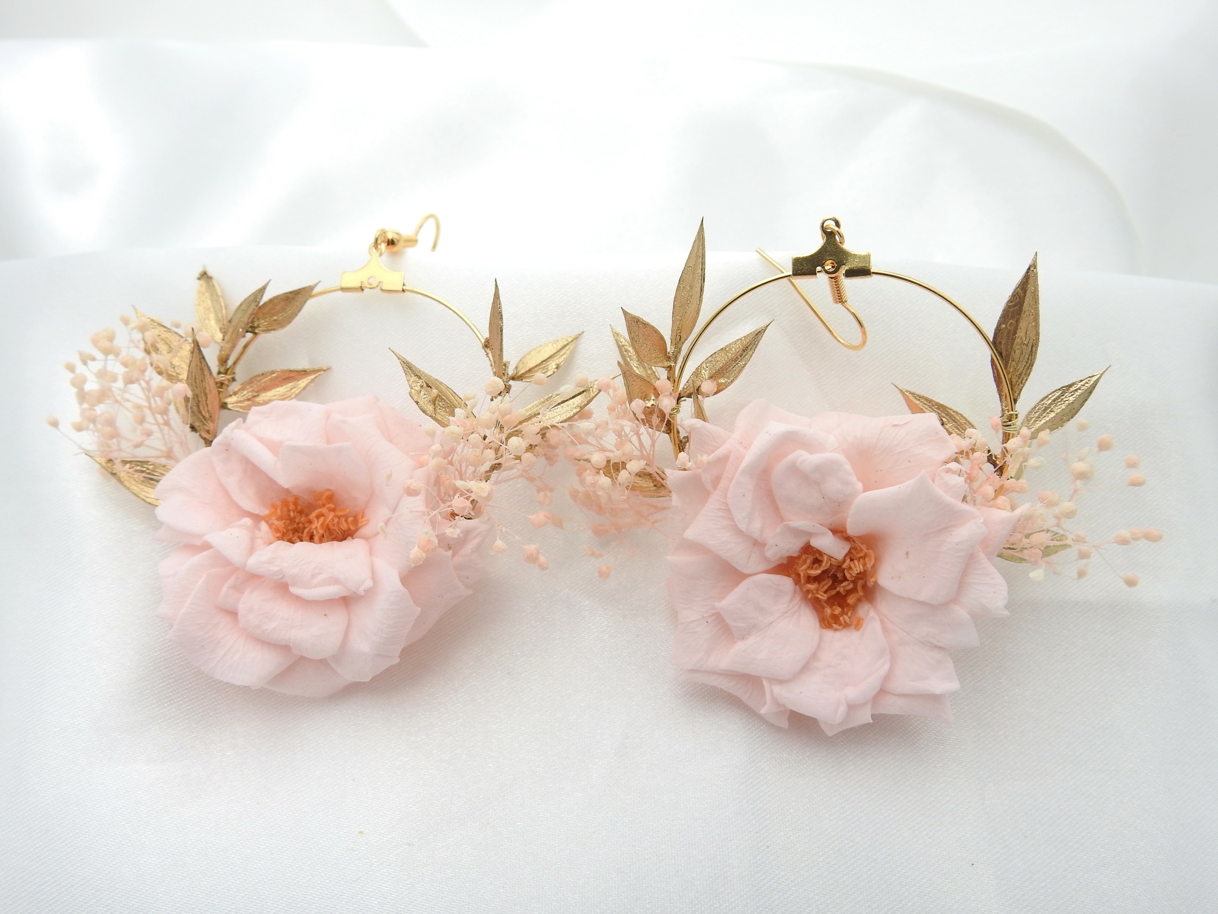 Boucles doreilles fleuries élégantes et raffinées | Boucles doreilles élégantes et raffinées CATERINA | MomZelle Bijoux MMC322