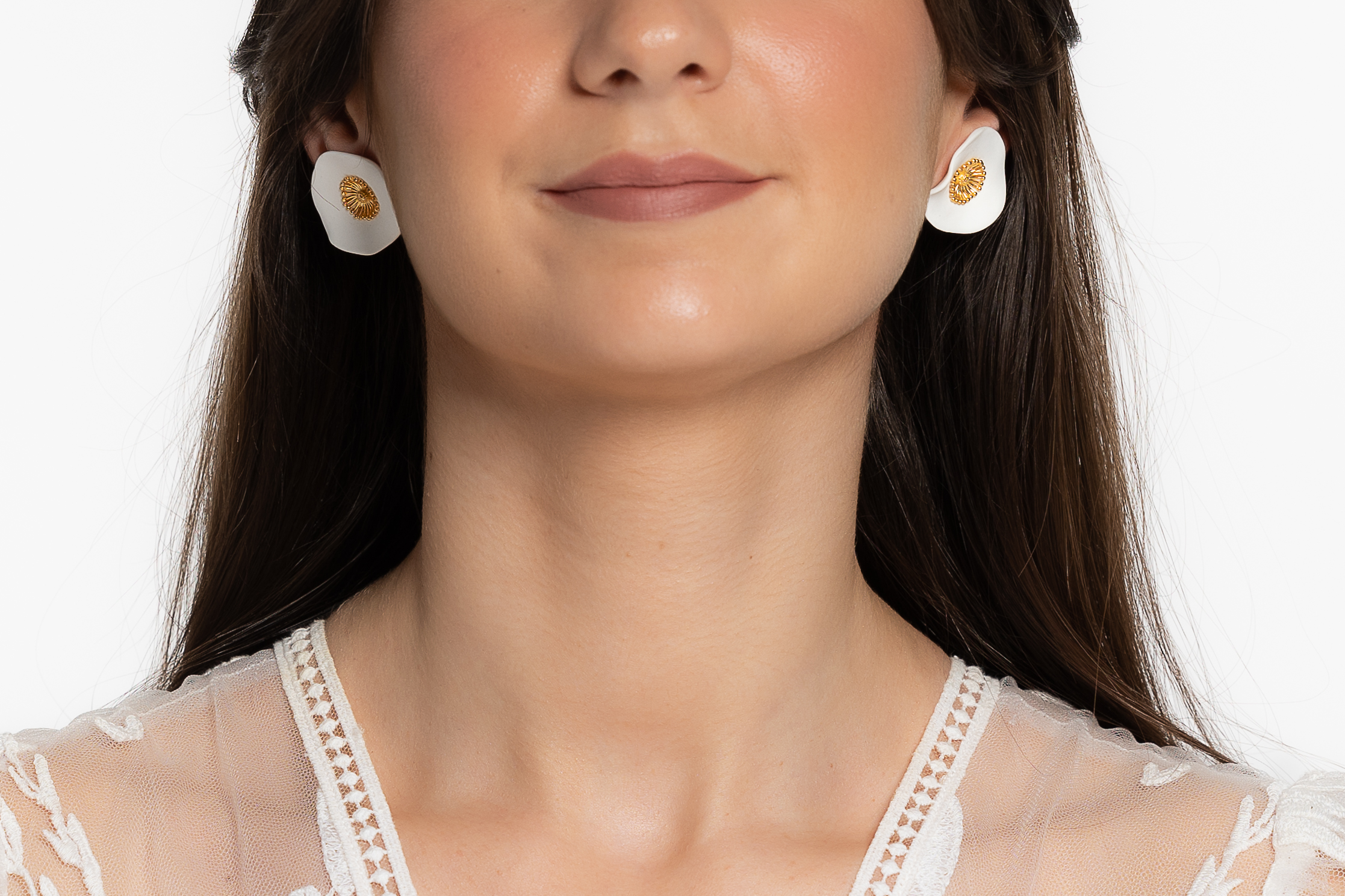 Boucles doreilles en porcelaine | Boucles doreilles en porcelaine HELOÏSE| MomZelle Bijoux MMC326
