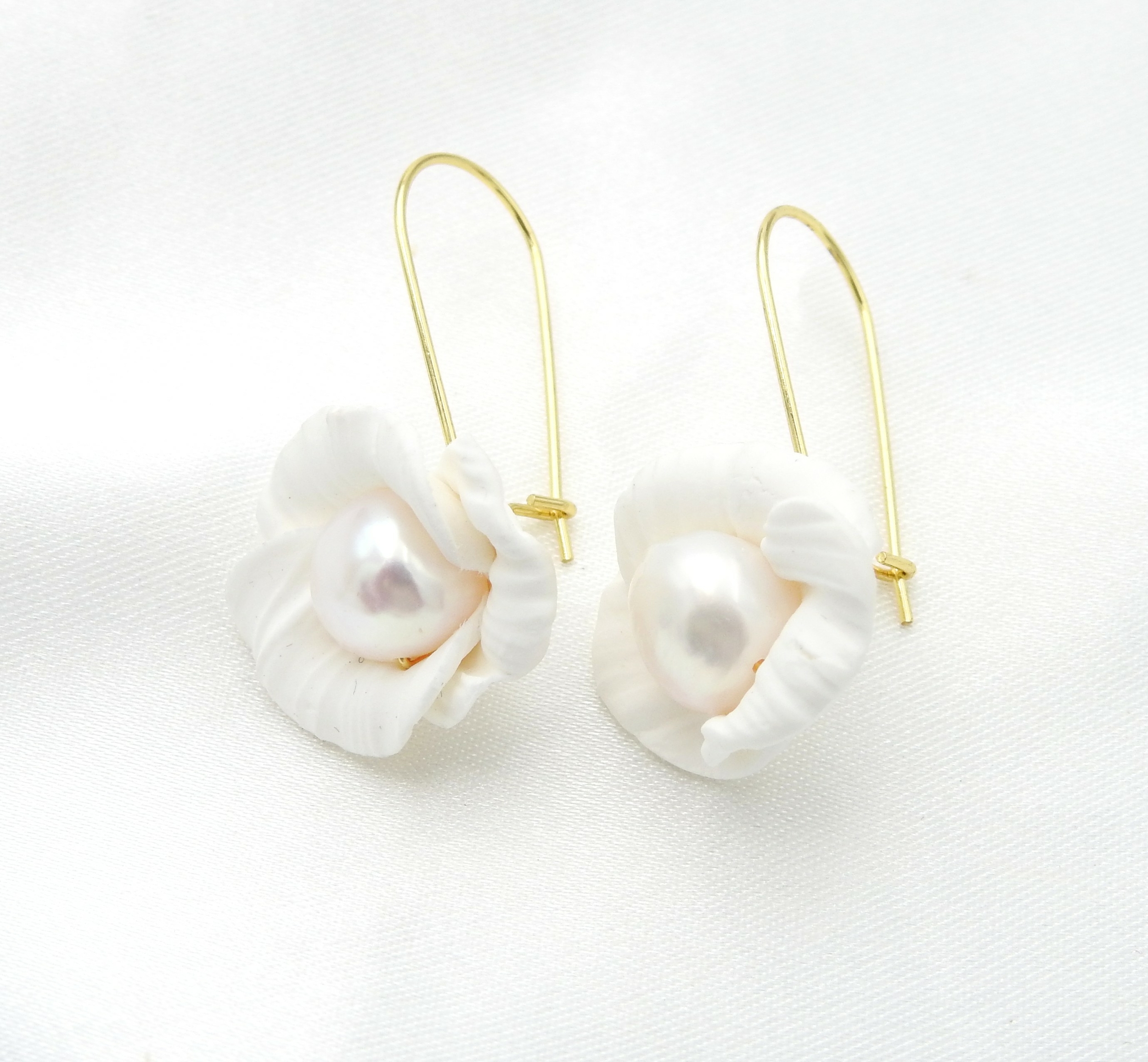 Boucles doreilles en porcelaine | Boucles doreilles en porcelaine AGATHE| MomZelle Bijoux MMC325