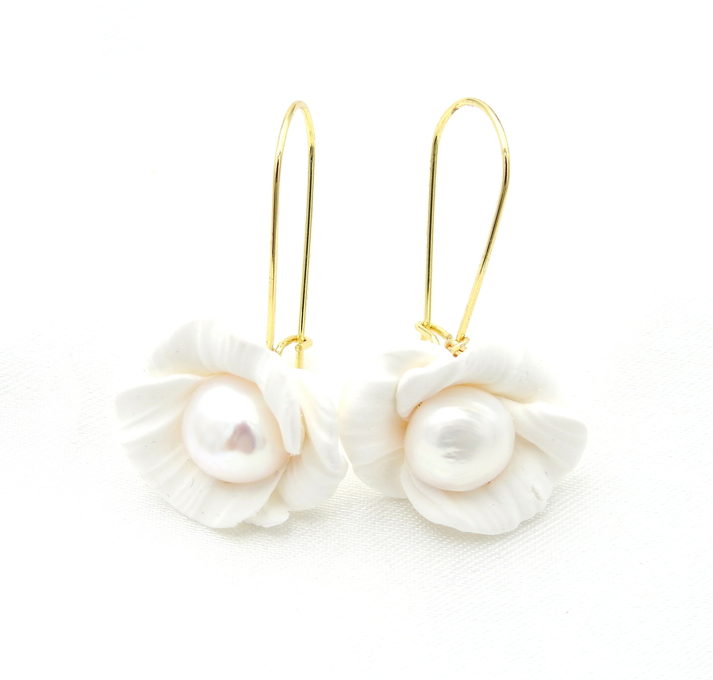 Boucles doreilles en porcelaine | Boucles doreilles en porcelaine AGATHE| MomZelle Bijoux MMC325