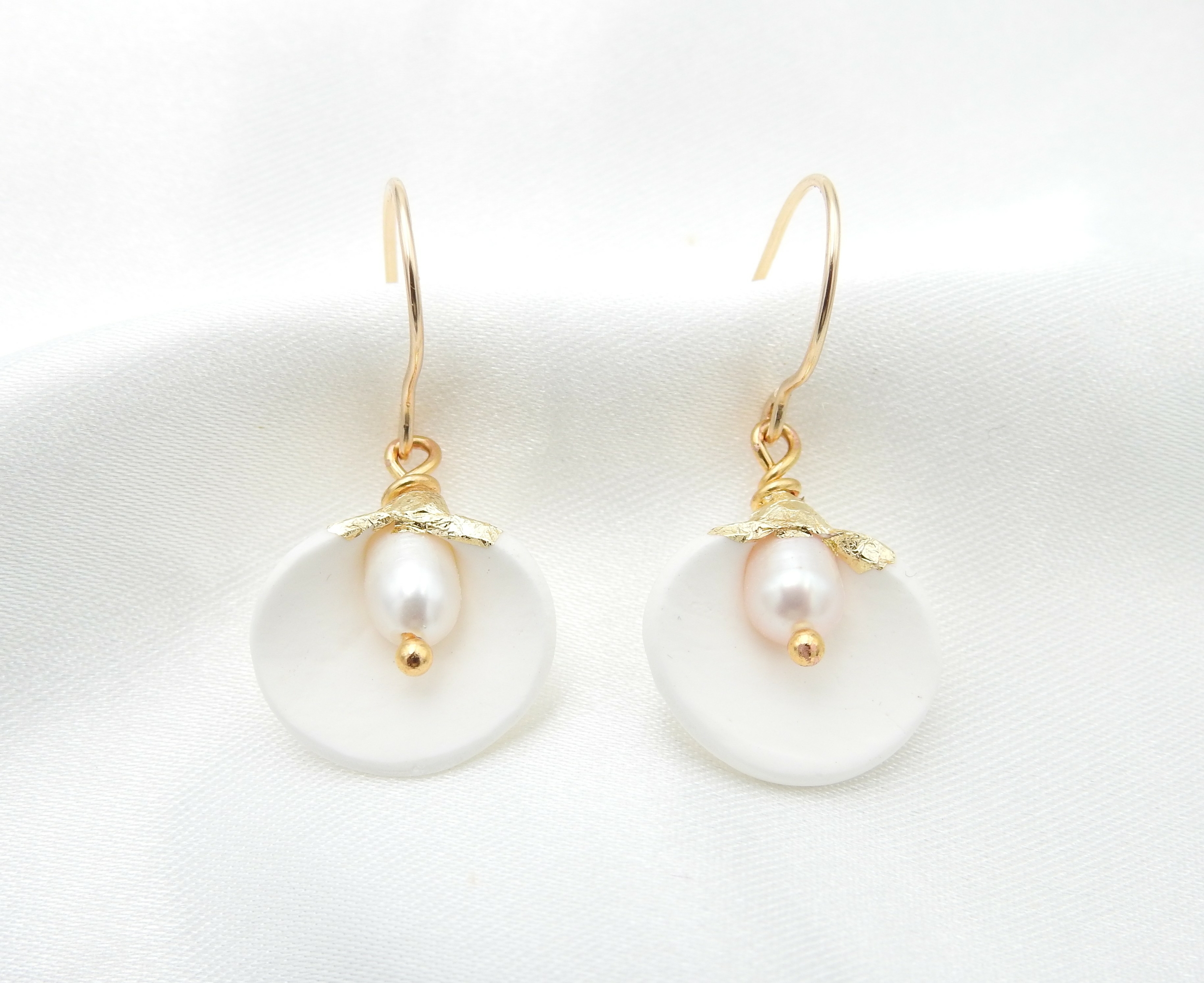Boucles doreilles  en porcelaine | Boucles doreilles  en porcelaine HORTENSE| MomZelle Bijoux MMC324