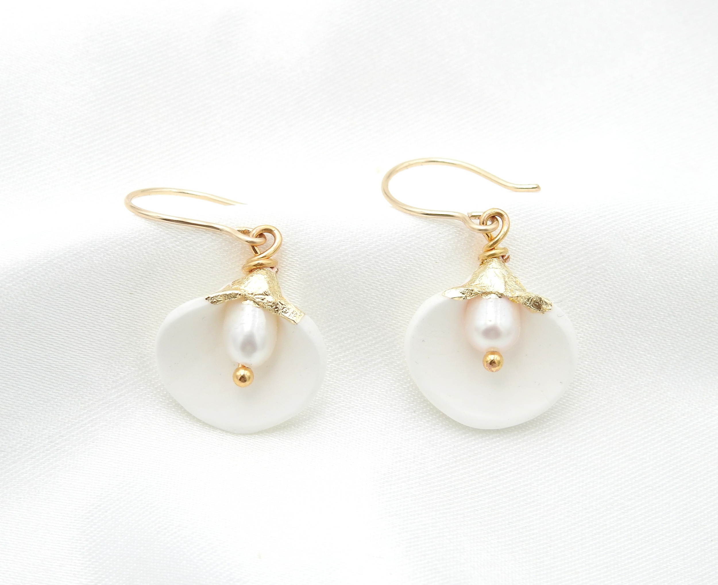 Boucles doreilles  en porcelaine | Boucles doreilles  en porcelaine HORTENSE| MomZelle Bijoux MMC324