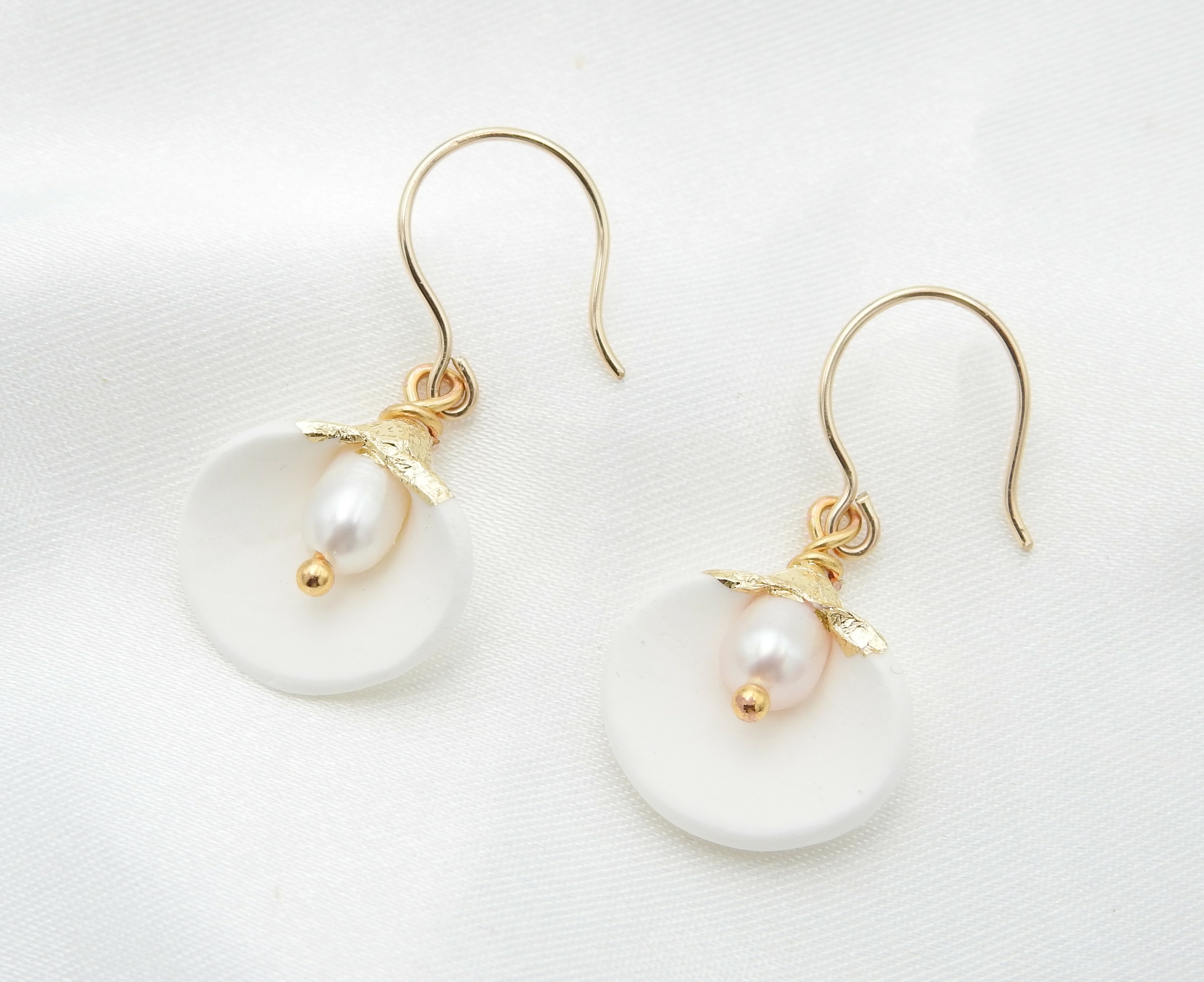 Boucles doreilles  en porcelaine | Boucles doreilles  en porcelaine HORTENSE| MomZelle Bijoux MMC324