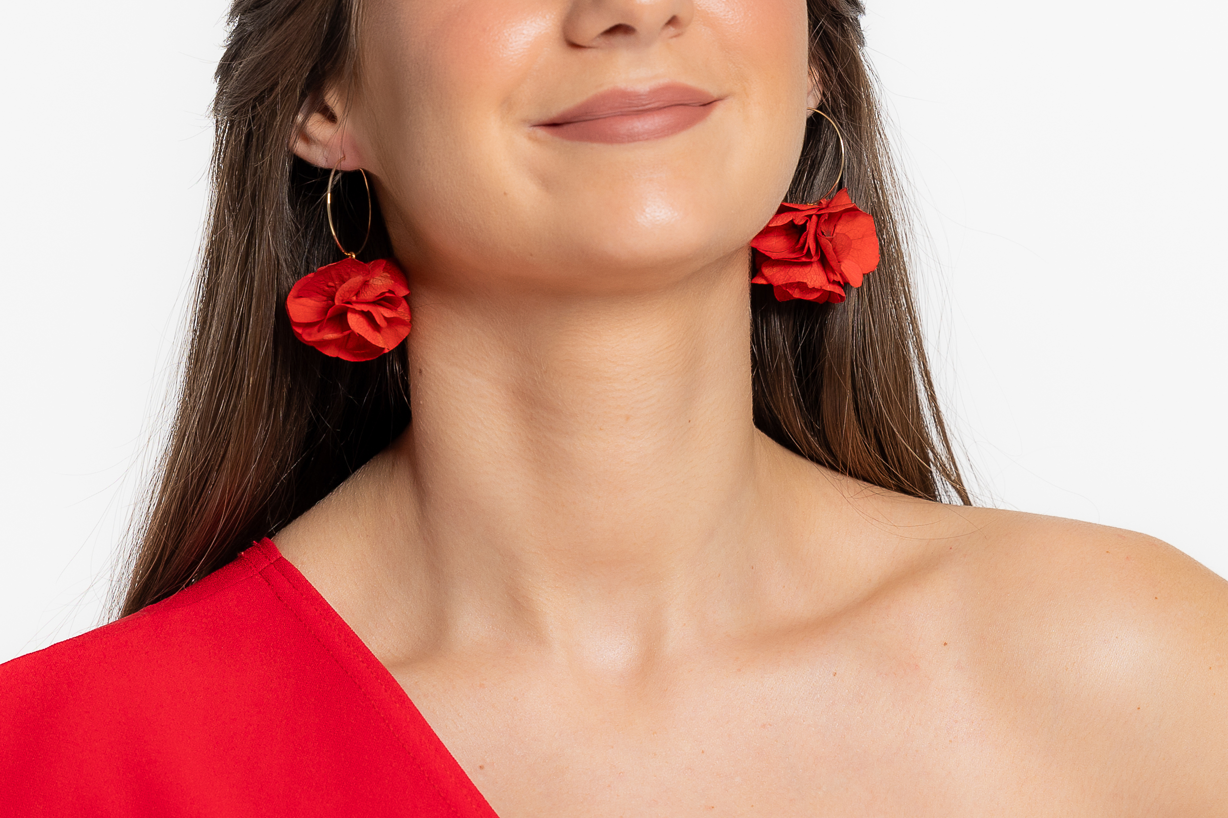 Boucles doreilles fleurs stabilisées rouges | Boucles doreilles fleurs stabilisées rouges MAR| MomZelle Bijoux MMC315