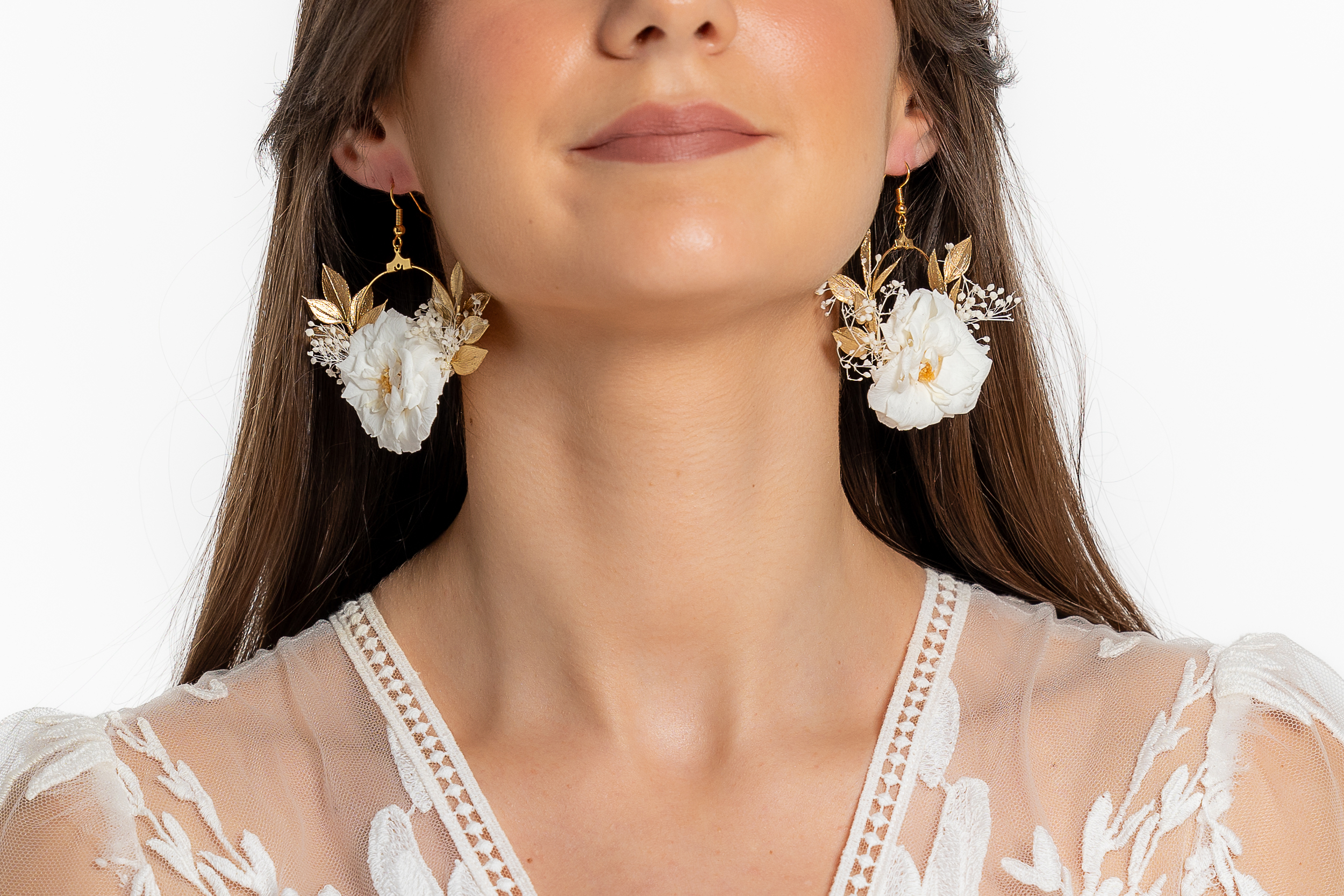Boucles doreilles fleuries élégantes et raffinées | Boucles doreilles fleuries VALENTINA élégantes et raffinées| MomZelle Bijoux MMC320