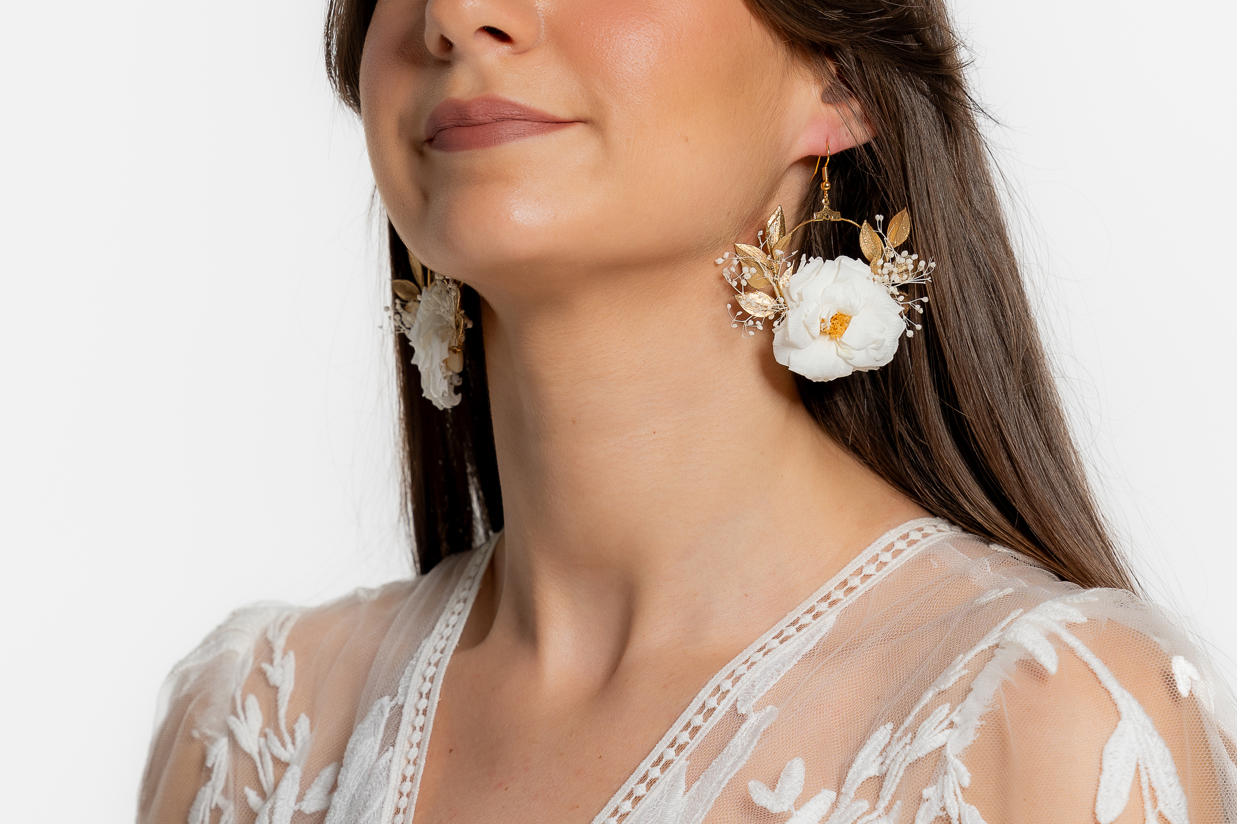 Boucles doreilles fleuries élégantes et raffinées | Boucles doreilles fleuries VALENTINA élégantes et raffinées| MomZelle Bijoux MMC320