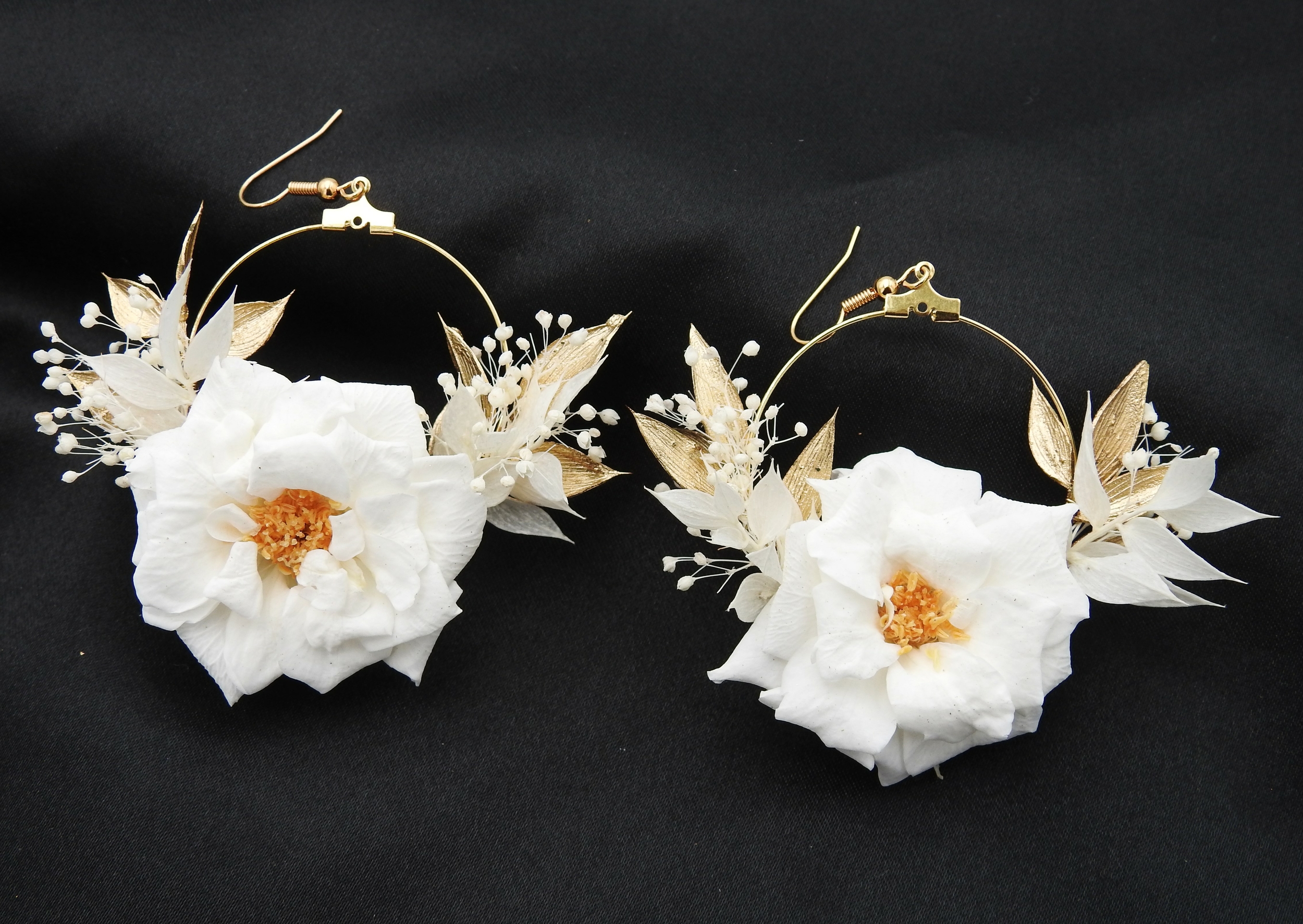 Boucles doreilles fleuries élégantes et raffinées | Boucles doreilles fleuries VALENTINA élégantes et raffinées| MomZelle Bijoux MMC320