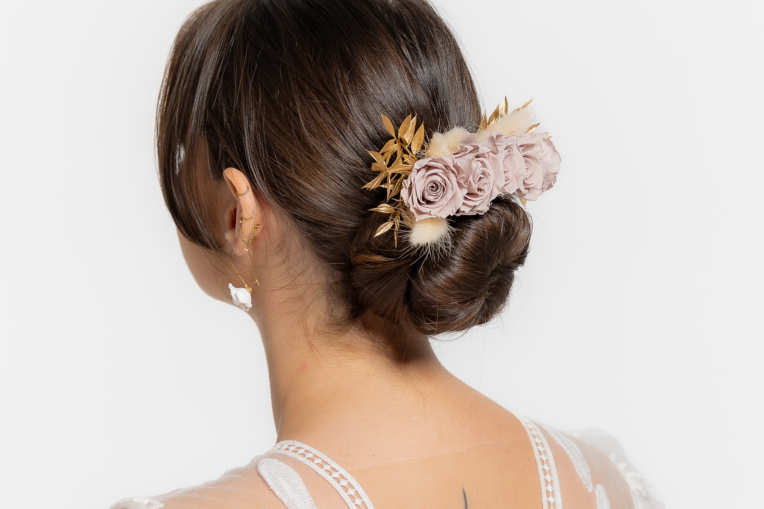 Peigne à cheveux fleuri élégant et raffiné | Peigne à cheveux fleuri élégant et raffiné INDRA| Mom'Zelle Bijoux MMC319
